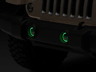 Raxiom Axial Series 4-In LED Fog Lights w/ RGB Halo: Fits Most Jeep Wrangler Models (2007-2018)