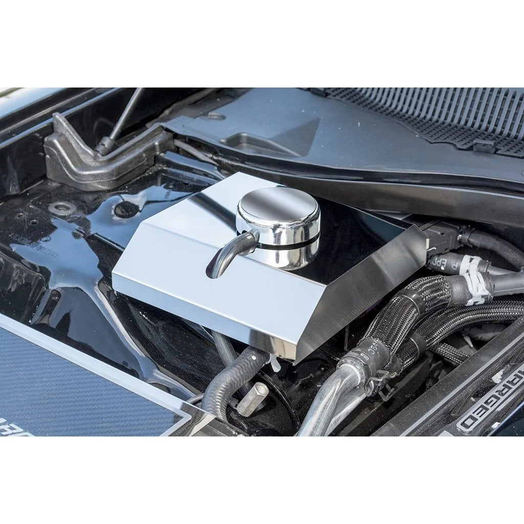 American Car Craft Polished Supercharger Coolant Tank Cover: Dodge Charger 6.2L SRT Hellcat 2015 - 2023