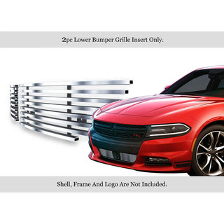 APS Polished Stainless Lower Billet Grille: Dodge Charger GT & SXT (WITH Adaptive Cruise Control) 2015 - 2018