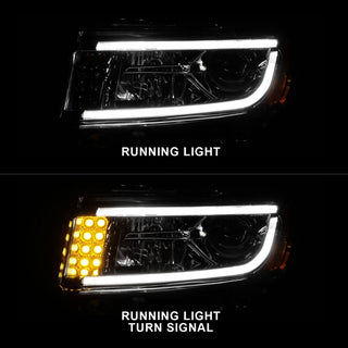 ANZO Projector Headlights w/ Plank Style (Chrome): Jeep Grand Cherokee 2014 - 2015