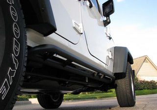 N-Fab RKR Rock Rails 1.75in Tubular Steel (4-DOOR): Fits Most Jeep Wrangler Models (2007-2018) - Textured Black