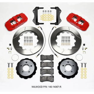 Wilwood AERO6 6-Piston Front Big Brake Kit (Red Calipers, Slotted Rotors): Fits Most Hemi Models