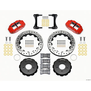 Wilwood Narrow Superlite 6-Piston Front Big Brake Kit (Red Calipers, Drilled 12.88" Rotors): Jeep Wrangler JK 2007 - 2018