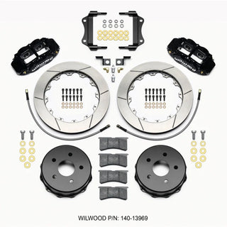 Wilwood Narrow Superlite 4-Piston Rear Big Brake Kit (Black Calipers, Slotted 12.88" Rotors): Jeep Wrangler JK 2007 - 2018