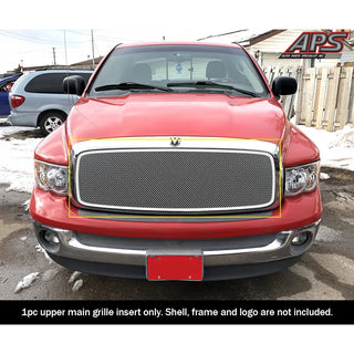 APS Polished Stainless Upper Mesh Grille (Version 2): Dodge Ram 2002 - 2005
