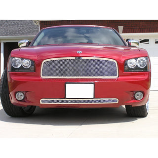 APS Polished Stainless Upper Mesh Grille (1.8mm Wire): Dodge Charger 2006 - 2010