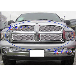 APS Polished Stainless Upper Mesh Grille (Version 1): Dodge Ram 2002 - 2005