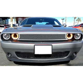 APS Polished Stainless Upper Mesh Grille: Dodge Challenger 2015 - 2023