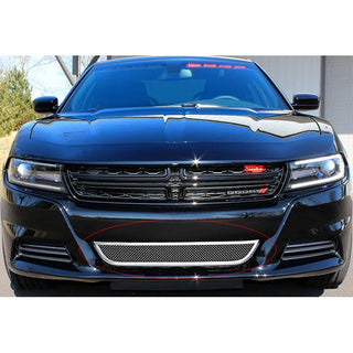 APS Polished Stainless Lower Mesh Grille: Dodge Charger GT & SXT (w/OUT Adaptive Cruise Control) 2015 - 2023