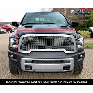 APS Polished Stainless Upper Mesh Grille Rebel: Ram 1500 2015 - 2018