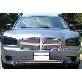 APS Polished Stainless Lower Mesh Grille (1.8mm Wire): Dodge Charger 2006 - 2010