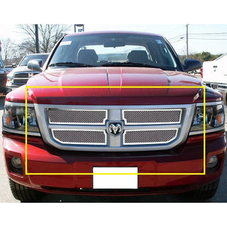 APS Polished Stainless Upper Mesh Grille: Dodge Dakota 2008 - 2011
