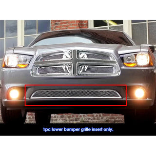 APS Polished Stainless Lower Mesh Grille: Dodge Charger 2011 - 2014