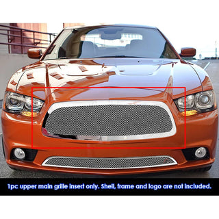APS Polished Stainless Upper Mesh Grille (1PC Style): Dodge Charger 2011 - 2014