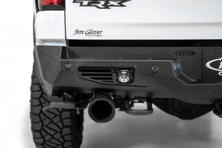 Addictive Desert Designs Bomber Rear Bumper: Ram 1500 TRX (2021-23) - Hammer Black/Satin Black w/ Cube Light Mounts and Sensor Cutouts