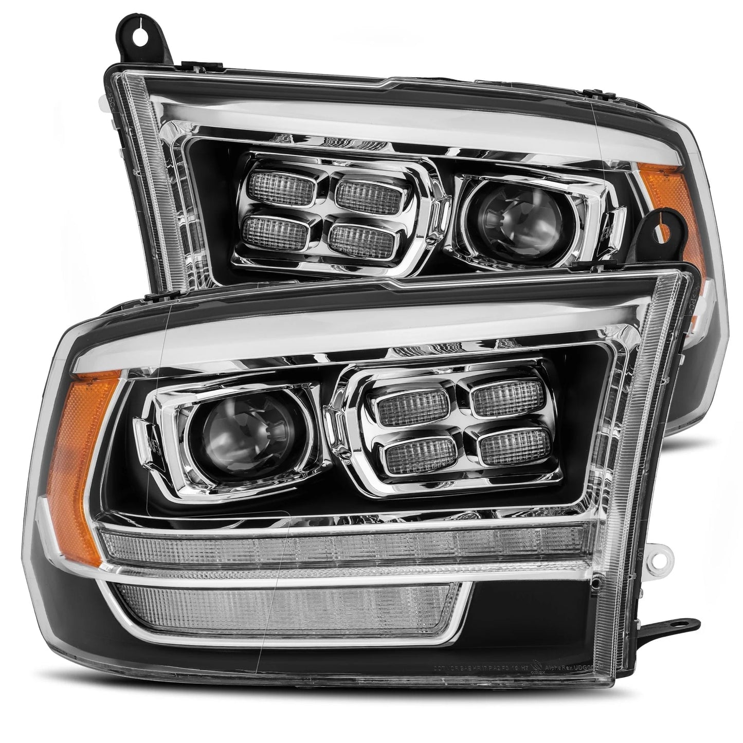 AlphaRex PRO Projector Headlights (Black): Dodge Ram 2009 - 2018