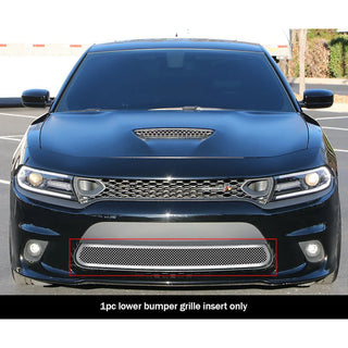 APS Polished Stainless Lower Mesh Grille (w/OUT Adaptive Cruise Control): Dodge Charger 2015 - 2018