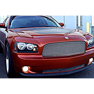 APS Polished Stainless Mesh Grilles (Upper & Lower, 1.8mm): Dodge Charger 2006 - 2010