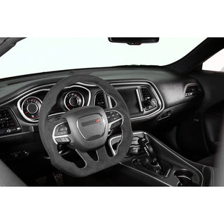 Drake Muscle Cars Alcantara Wrapped Steering Wheel: Dodge Challenger / Charger (15-22) - Black