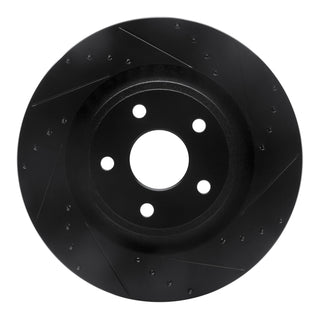 DFC 06-10 Jeep Grand Cherokee Front Right Drilled & Slotted Black Brake Rotor