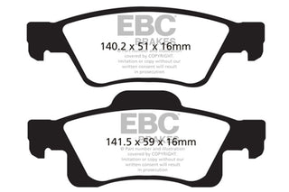 EBC Greenstuff Rear Brake Pads: Dodge Durango (11-25) & Jeep Grand Cherokee (11-21) 3.6L V6
