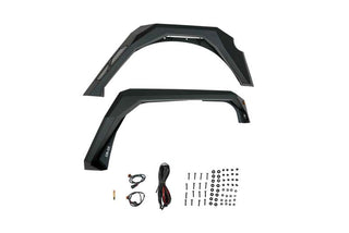 DV8 Offroad Armor Fender Flares: Jeep Wrangler JK 2007-2018 3.8L/3.6L V6/2.0L Turbo - Black