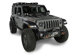 Rugged Ridge Arcus Front Bumper Tube Overrider Black (FRONT): Jeep Wrangler JL 2018-2025 3.6L/6.4L 392