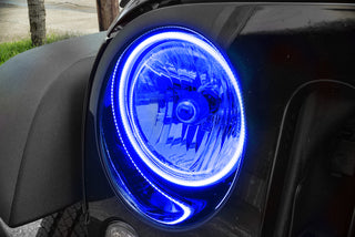 ORACLE Lighting Surface Mount LED Headlight Halo Kit Blue: Jeep Wrangler 2007-2017 3.6L/3.8L V6