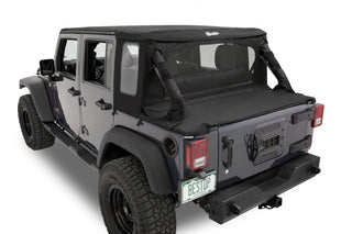 Bestop Halftop Conversion Kit Premium Black Twill (F&R): Jeep Wrangler JK 2007-2018 3.8L V6 / 3.6L V6