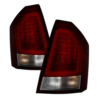 Spyder 05-07 Chrysler 3000C Version 2 Light Bar LED Tail Lights - Red Clear (ALT-YD-C305V2-LED-RC)