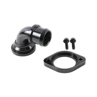 Holley Aluminum Swivel Water Neck 90 Degree: Fits Most Dodge / Jeep Models (1966-2006) - Black
