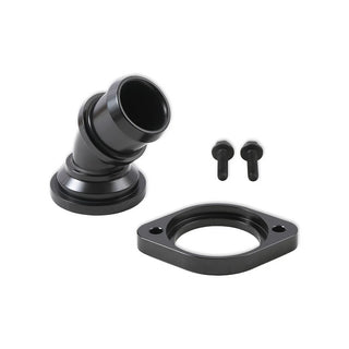 Holley Aluminum Swivel Water Neck 45 Degree: Fits Most Dodge / Jeep Models (1966-2006) - Black