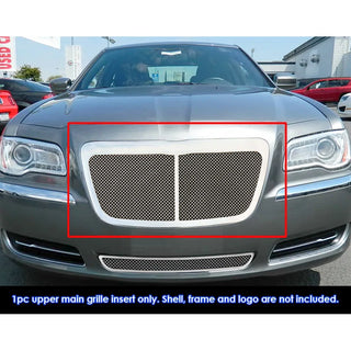 APS Polished Stainless Upper Mesh Grille (1.8mm Wire, Version 2): Chrysler 300 2011 - 2014