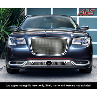 APS Polished Stainless Upper Mesh Grille: Chrysler 300 2015 - 2024