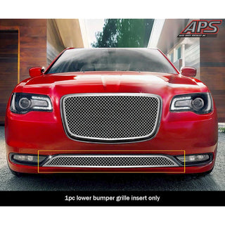 APS Polished Stainless Lower Mesh Grille (w/OUT Adaptive Cruise Control): Chrysler 300 2015 - 2024