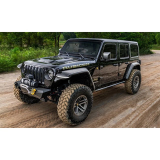 Bushwacker HyperForm Flat Style Fender Flares 4pc: Fits Most Jeep Wrangler Models (2018-2024) - Black
