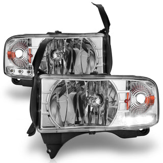 ANZO Crystal Headlights w/ LED (Chrome): Dodge Ram 1994 - 2002 (1500, 2500, 3500)