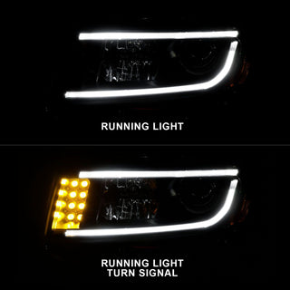 ANZO Projector Headlights w/ Plank Style (Black): Jeep Grand Cherokee 2014 - 2015