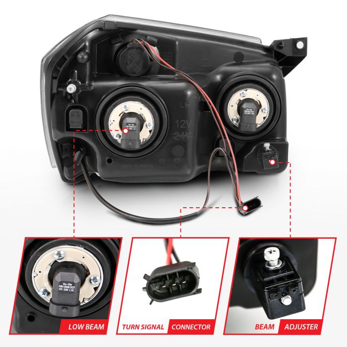 ANZO Crystal Headlights (Black/Amber): Dodge Magnum 2005 - 2007