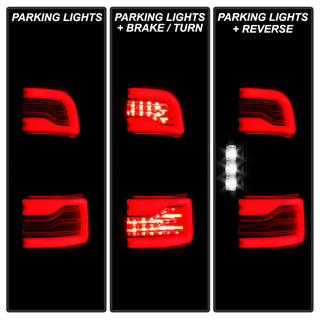 Spyder Dodge RAM 1500 19-21 Factory LED Model LED Tail Lights - Red Clear ALT-YD-DR19LED-SEQ-BK