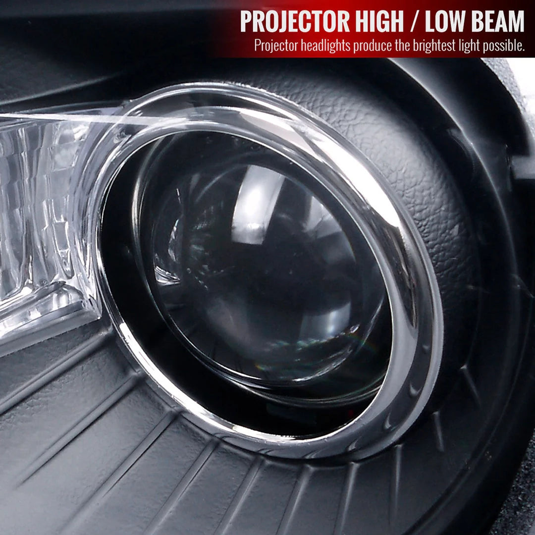thumbnail image 2 of SUMMITTEILE Black LED DRL Projector Headlights – For 2011-2023 Chrysler 300, Halogen Bulbs Included 2 of 3