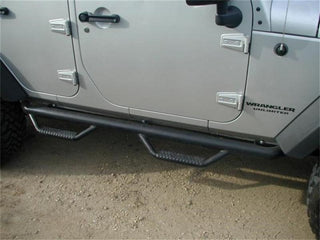 N-Fab Wheel-to-Wheel Nerf Step Bar 3in (TEXTURED BLACK): Fits Most Jeep Wrangler JK Models (2007-2018)
