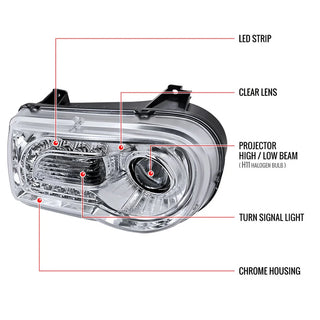 Spec D LED Headlights (Chrome): Chrysler 300C 2005 - 2010