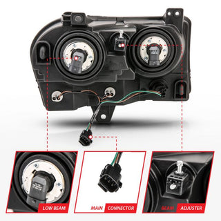 ANZO Crystal Headlights (Chrome/Amber): Chrysler 300 2005 - 2010