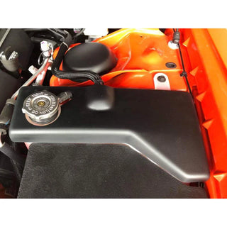 JLT Black Textured Coolant Tank Cover: Dodge Charger / Challenger (2011-2023)