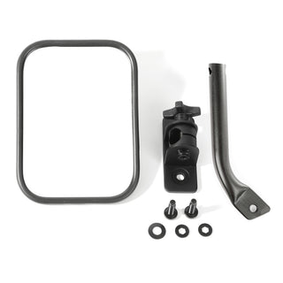 Rugged Ridge Stubby Rectangular Trail Mirror Textured Black: Jeep Wrangler 1997-2018