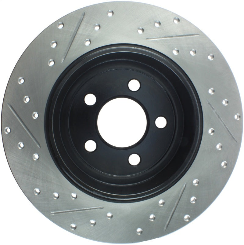 Stoptech Drilled & Slotted Rear Brake Rotors: 300 / Challenger / Charger / Magnum V6 2WD 2005 - 2023