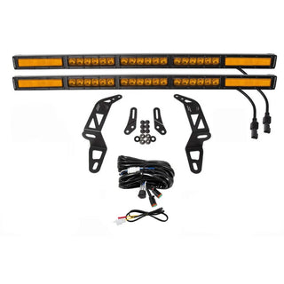 Diode Dynamics SS30 Bumper Bracket Kit w/ Dual Amber Combo Lights: Fits Most Jeep Wrangler / Gladiator Models (2007-2026)