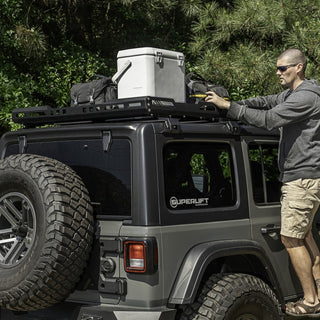 Rugged Ridge Roof Rack with Basket (TOP): Jeep Wrangler JL 2018-2024 2.0L/3.6L