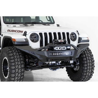 Addictive Desert Designs Stealth Fighter Front Bump w/ Top Hoop and Winch Mount: Jeep Gladiator / Wrangler 2020-2022